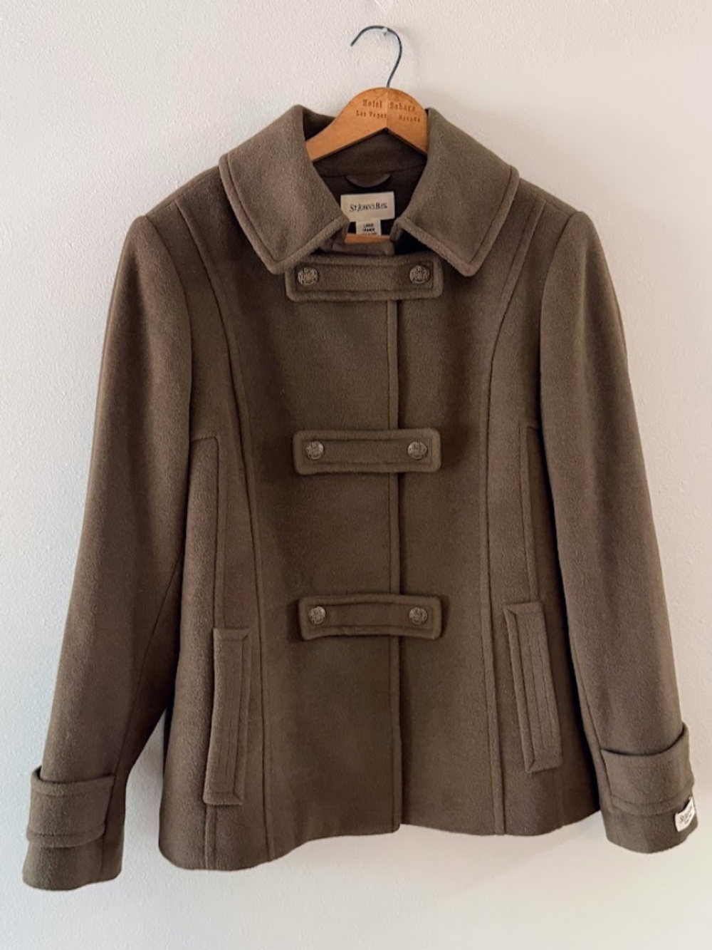 ST JOHN'S BAY WOOL/CASHMERE COAT Sz. Large, EUC